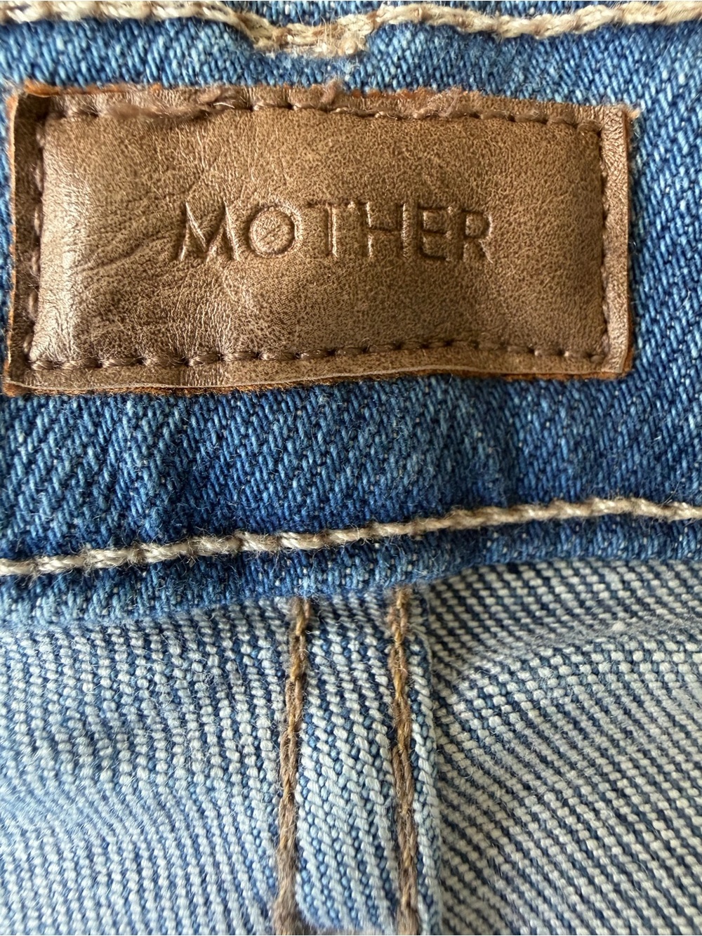 MOTHER Light Blue Ankle Crop Jeans with Frayed Hem - Picture 7 of 10